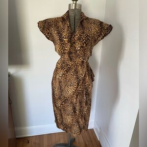 Vivien of Holloway Leopard Print Sarong and Bolero Set XL/US14